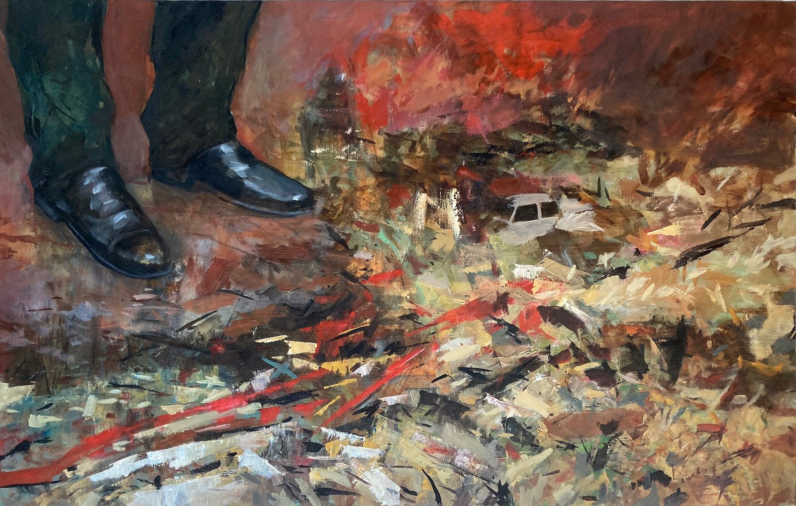Djochkoun Sami — Fuck your Brioni, 2026, Oil on canvas, 70x110cm