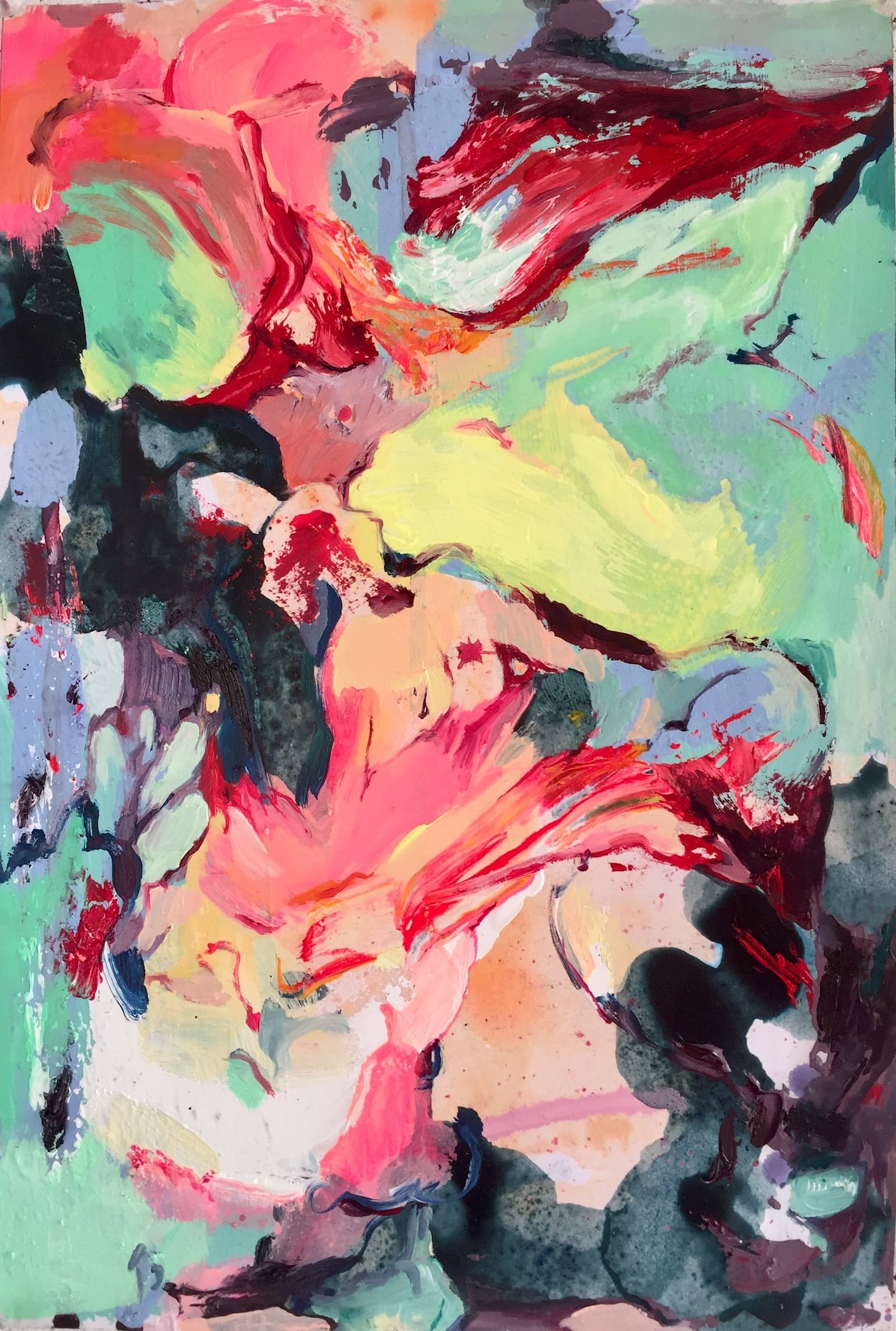 Aslı Torcu, Petit Paysage des Restes 4, 2021, Mixed media on paper, 29.2 x 20 cm.